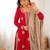Red Color Coding,Sequence With Pearl Work Chinon Silk Top Bottom Dupatta Set
