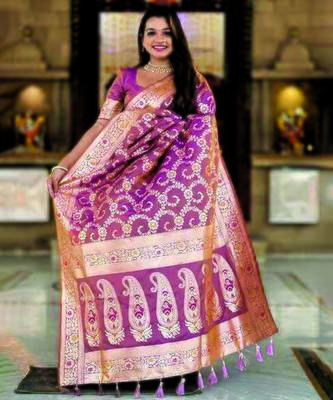 Pink embroidered saree 2