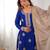Royal Blue Color Coding,Sequence With Pearl Work Chinon Silk Top Bottom Dupatta Set