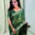Green silk saree with embroidery