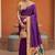 Purple faux banarasi silk saree with paithani rich weaved pallu and blouse