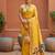 Yellow faux banarasi silk saree with paithani rich weaved pallu and blouse