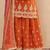 Orange embroidered chinnon silk semi-stitched shara suit with dupatta