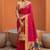 Pink faux banarasi silk saree with paithani rich weaved pallu and blouse