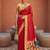 Red faux banarasi silk saree with paithani rich weaved pallu and blouse