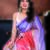 Pink and lavender ombre organza saree