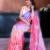 Pink and lavender ombre organza saree
