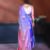 Pink and lavender ombre organza saree