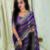 Purple chiffon striped embroidered saree