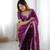 Plum Color Thread & Sequins Embroidery Work Silk Saree