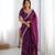 Plum Color Thread & Sequins Embroidery Work Silk Saree