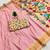 Baby pink faux banarasi silk saree with paithani rich weaved pallu and blouse