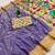 Purple faux banarasi silk saree with paithani rich weaved pallu and blouse