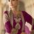 Plum embroidered silk semi-stitch sharara suit with dupatta