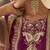 Plum embroidered silk semi-stitch sharara suit with dupatta
