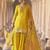 Yellow embroidered silk semi-stitch sharara suit with dupatta