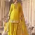Yellow embroidered silk semi-stitch sharara suit with dupatta
