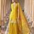 Yellow embroidered silk semi-stitch sharara suit with dupatta