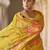 Yellow embroidered silk semi-stitch sharara suit with dupatta