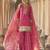 Pink embroidered silk semi-stitch sharara suit with dupatta