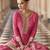 Pink embroidered silk semi-stitch sharara suit with dupatta