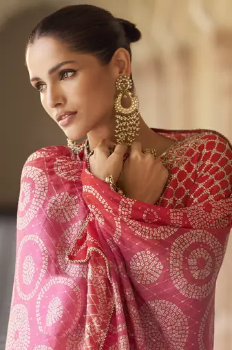 Red embroidered silk semi-stitch sharara suit with dupatta