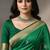 Elegant green stone choker necklace set with floral crystal drops & matching earrings for women