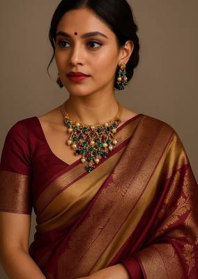 Multicolor beaded gold plated statement necklace set with dangler earrings for women 1