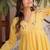 Yellow embroidered work  stitched kurti with pant set