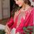 Pink sequins embroidered work  stitched gown with dupatta set