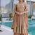 Brown sequins embroidered work stitched kurti sharara with dupatta set