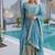 Sky blue sequins embroidered work stitched kurti sharara with dupatta set