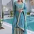 Sky blue sequins embroidered work stitched kurti sharara with dupatta set