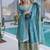 Sky blue sequins embroidered work stitched kurti sharara with dupatta set