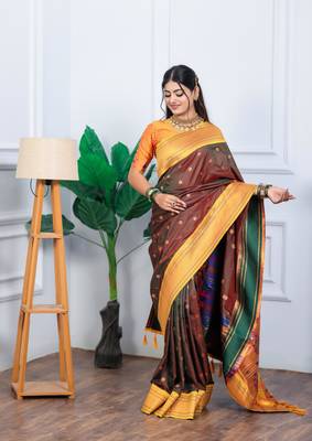 brown art silk woven art-silk-sarees 3