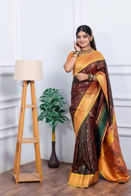 brown art silk woven art-silk-sarees 5