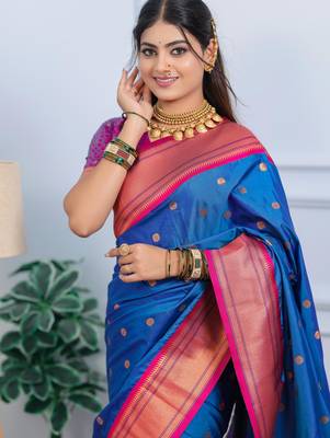 blue art silk woven art-silk-sarees 2