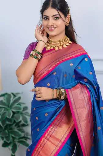 blue art silk woven art-silk-sarees