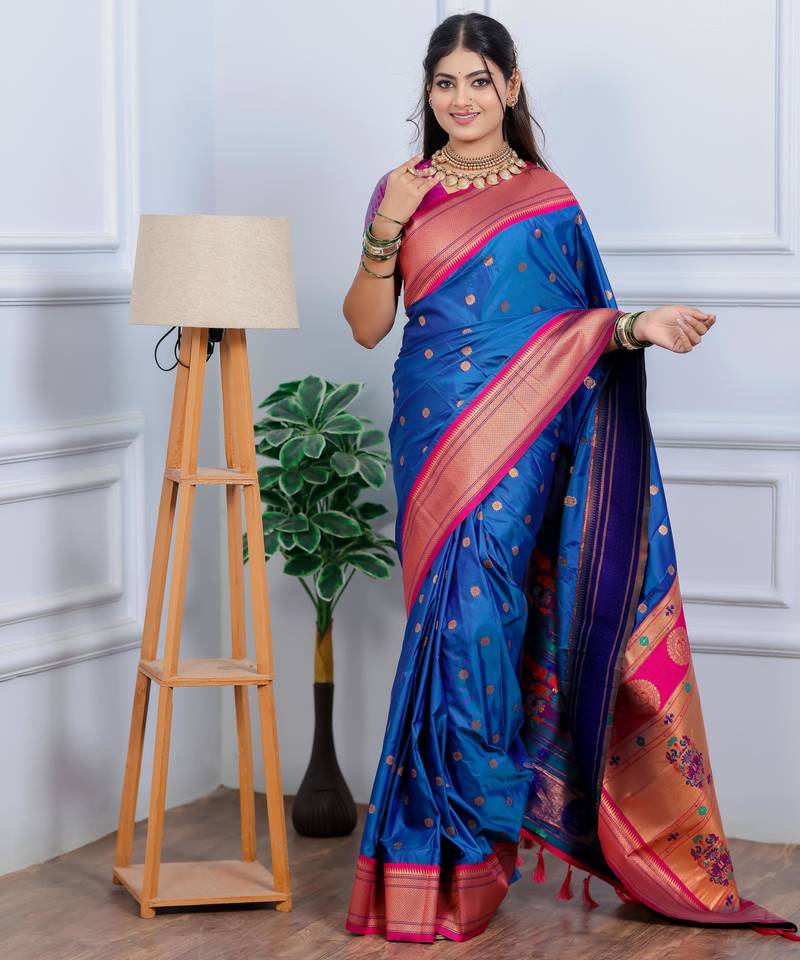 blue art silk woven art-silk-sarees