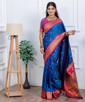 blue art silk woven art-silk-sarees 5