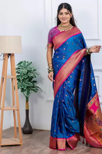 blue art silk woven art-silk-sarees