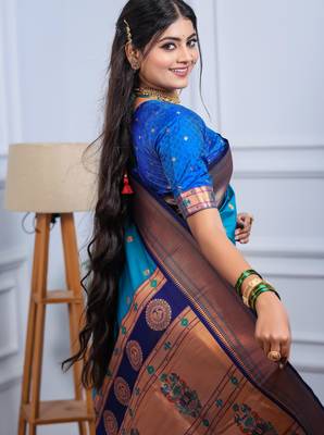 sea green art silk woven art-silk-sarees 2