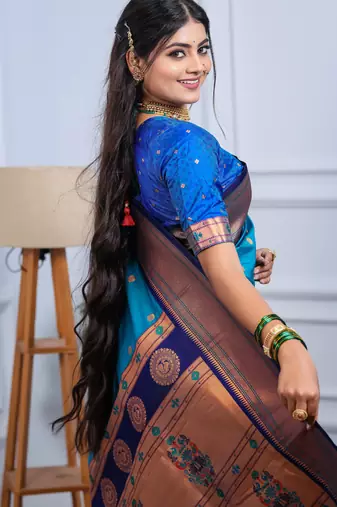 sea green art silk woven art-silk-sarees