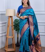 sea green art silk woven art-silk-sarees