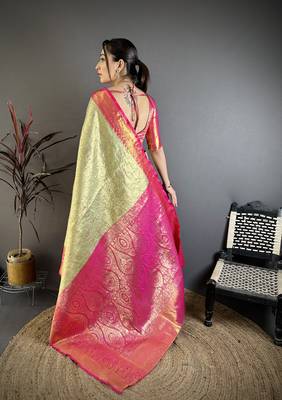 rama green art silk woven art-silk-sarees 4