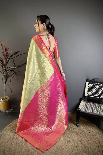 rama green art silk woven art-silk-sarees