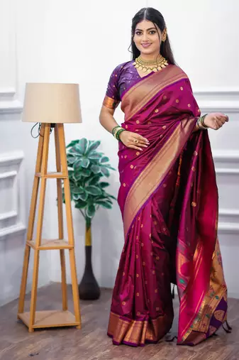 rani pink art silk woven art-silk-sarees