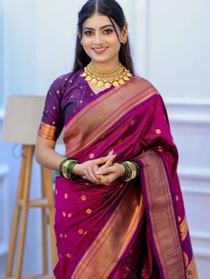 rani pink art silk woven art-silk-sarees 4