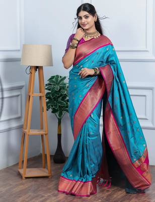 sea green art silk woven art-silk-sarees 1