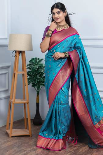 sea green art silk woven art-silk-sarees